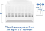 Delta Children Campbell 6-in-1 Convertible Crib - Greenguard Gold Certified, Bianca White