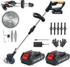 Cordless Weed Wacker,Electric Weed Eater,2 Batteries,Grass Trimmer Cordless,Black-A