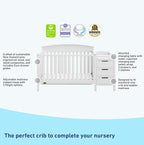 Graco Benton 4-in-1 Convertible Crib and Changer (White) – Crib and Changing Table Combo, Includes Water-Resistant Changing Pad, 3 Drawers, Converts to Toddler Bed, Daybed and Full-Size Bed