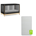 babyGap by Delta Children Tate 4-in-1 Convertible Crib TrueSleep Crib and Toddler Mattress (Bundle), Ebony/Natural