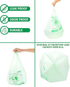 100% Compostable Trash Bags, 3 Gallon Compost Bags Small Kitchen Trash Bags with Handle, 200 Count Sturdy Biodegradable Garbage Bags Food Scrap Waste Bags, ASTM D6400, US BPI Certified