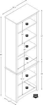 Prepac Prepac Home Office Tall 6-Shelf Bookcase