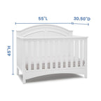 Delta Children Perry 6-in-1 Convertible Crib - Greenguard Gold Certified, Bianca White + Simmons Kids Radiant Sky Dual Sided Baby Crib Mattress and Toddler Mattress (Bundle)