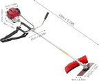 4-Stroke 35.8CC Gas Powered Brush Cutter, 2 in 1 1050W 1.4HP 0.24Gal Strimmer Grass Weed Brush Cutter Weedwacker Trimmer Strimmer Garden Multi Cutter for Yard Trimming, Park Greening, Landscaping