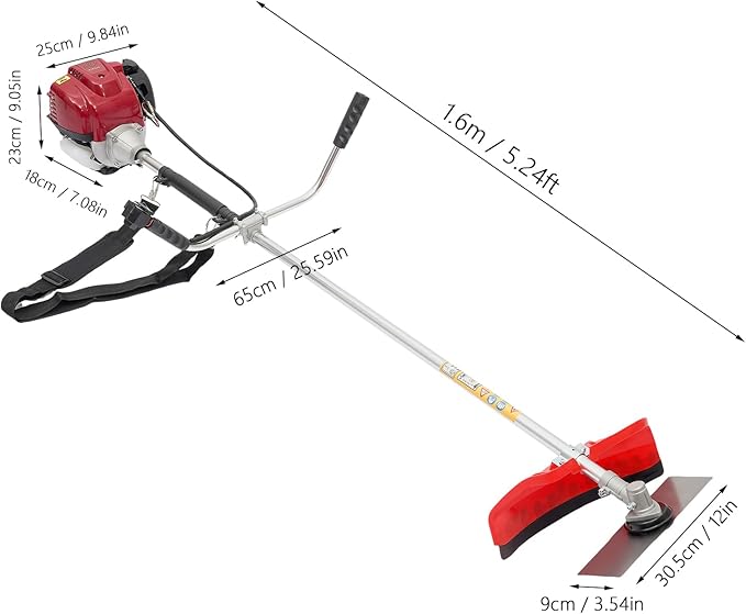 4-Stroke 35.8CC Gas Powered Brush Cutter, 2 in 1 1050W 1.4HP 0.24Gal Strimmer Grass Weed Brush Cutter Weedwacker Trimmer Strimmer Garden Multi Cutter for Yard Trimming, Park Greening, Landscaping