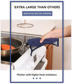 Joyhalo 4 Pack Pot Holders for Kitchen Clearance | Cotton Oven Holder with Great Heat Resistance, Potholders Sets for Kitchen, Countertops, Hot Pots and Pans, Dark Blue