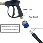 5800PSI/400Bar Ultra Flexible Pressure Washer Hose for Bosch Home Cleaning, 5M-30M High Pressure Extension Tube with Quick-Connect Adapter,(Red/Blue/Yellow/Green/Grey/Orange/Light Blue)(Green,64FT)