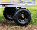 Yard Commander - Heavy Duty 1200lb Steel All Terrain Utility Cart, Garden Wagon, 9 cu ft Bed, Easy Assembly, Removable Side Panels, 45° Dump Angle, 2-in-1 Convertible Handle for Towing
