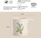 Artistic Lavender pattern Ceramic Coffee Mug - 16oz, Hand-Painted, Microwave heating and dishwasher cleaning available, Ideal for Daily Brews