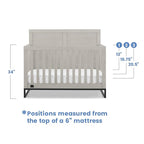 Simmons Kids Foundry 6-in-1 Convertible Baby Crib, Rustic Mist with Matte Black