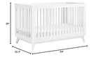 Babyletto Scoot 3-in-1 Convertible Crib with Toddler Bed Conversion Kit in White, Greenguard Gold Certified