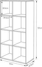 PACHIRA E-Commerce Cubby Storage Organizer, 8 Cube Unit Shelf, Closet Cabinet, DVD Rack Bookshelf File Organizer Rack in Study, each cube 28.5 cm, OAK GREY