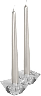Hyoola Tall Taper Candles - 12 Inch - Metallic Titan - Dripless - 12 Pack - 10 Hour Burn Time