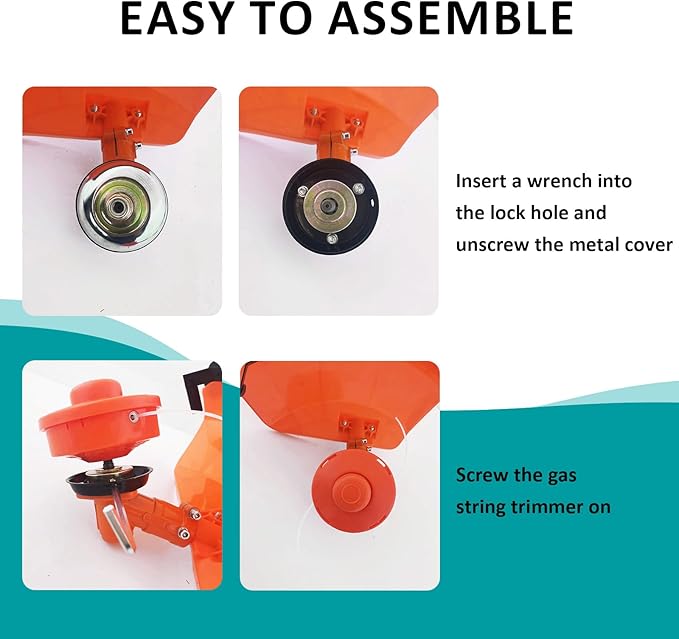 52cc Gas Weed Wacke, 6 in 1 Weed Eater 2-Stroke Gas String Trimmer Brush Cutter Gas Grass Trimmer Lawn Mower Grass Cutter