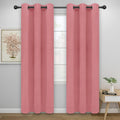 Easy-Going Blackout Curtains for Bedroom, Solid Thermal Insulated Grommet and Noise Reduction Window Drapes, Room Darkening Curtains for Living Room, 2 Panels(42x84 in, Pink)