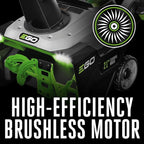 EGO Power+ SNT2112 21-Inch 56-Volt Lithium-Ion Cordless Snow Blower with Peak Power and Steel Auger - (2) 5.0Ah Batteries and Dual Port Charger Included