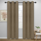 Easy-Going Blackout Curtains for Bedroom, Solid Thermal Insulated Grommet and Noise Reduction Window Drapes, Room Darkening Curtains for Living Room, 2 Panels(46x84 in, Tan)