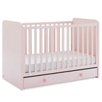GAP babyGap Graham 4-in-1 Convertible Crib with Storage Drawer - Greenguard Gold Certified, Blush Pink/Dark Pink