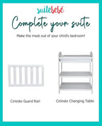 Suite Bebe Celeste 3 in 1 Convertible Island Crib, Wood and Acrylic, White