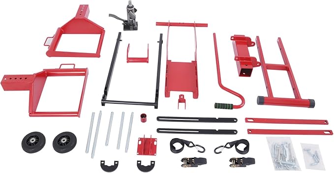 Lawn Mower Lift, 350Lbs Lawn Mower Lift Carbon Steel Hydraulic Lift Jack Lawnmower Lift Tool Adjustable Lawnmower Lifts w/Hydraulic Foot Pedal for Garden Tractors All-Terrain Maintenance and Repair