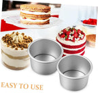 Ciieeo 6-Piece Removable Bottom Round Cake Pans Set 2-Inch Aluminum Alloy Baking Tins for Mini Cakes Nonstick Easy Clean Suitable for Home Baking