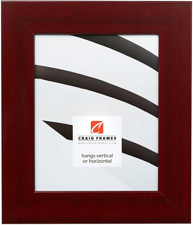 Craig Frames 4x6 Red Mahogany Picture Frame for Posters and Gallery Wall | Displays photos and prints behind clear glass, ready to hang, made in the USA