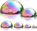 Nerien Gazing Ball, Stainless Steel Garden Mirror Globe, Polished Ornament Sphere, Hollow Floating Reflective Hemisphere, for Home Outdoor Pond Housewarming Swimming Pool Decoration, Gold, 6Pcs Mix