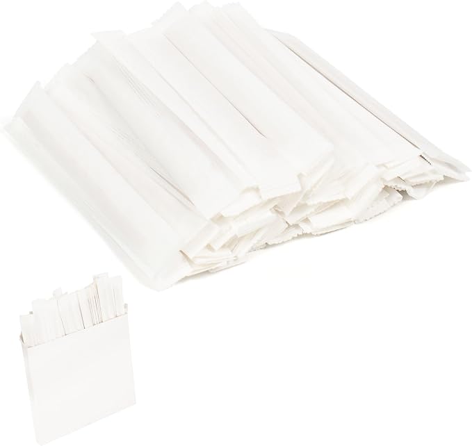 ANTETOK Wooden Coffee Stirrers - Coffee Stir Sticks 5.5 Inch,100pcs Individually Wrapped Disposable Swizzle Sticks,Swizzle Drink Sticks for Coffee,Tea,Cocktail and Hot Chocolate