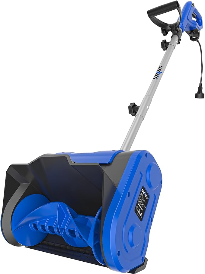 SOYUS Electric Snow Shovel, 11-Inch 10 Amp Corded Snow Shovel for Driveway, Snow Blower with Adjustable Front Handle, 300lbs/Minute