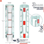 K Cup Holder for Keurig K-cup,Coffee pod Storage, Side Mount | Wall Mount, Perfect for Small Counters (3 Rows/For 15 K Cups, OASIS BLUE)