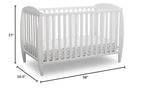 Delta Children Taylor 4-in-1 Convertible Baby Crib, Easy to Assemble, Sustainable New Zealand Wood, JPMA Certified, White
