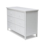 Delta Children Haven 6 Drawer Dresser, White + Perry 6-in-1 Convertible Crib - Greenguard Gold Certified, White (Bundle)