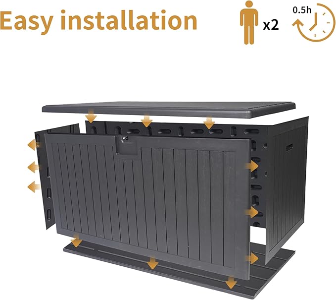 KUIKUI 320 Gallon Deck Box Waterproof, Extra Large Outdoor Storage Box Lockable with Divider and Lifter Prevent Water Seeping into from Floor for Patio Cushions