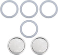 Moka Pot Replacement Parts Set with 2 Stainless Steel Filters and 4 Silicone Gasket Seals for 3 6 9 Cup Espresso Maker Coffee Accessories(9Cup)