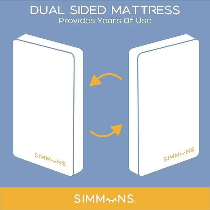 Delta Children Brooks 6-in-1 Convertible Crib, Midnight Grey + Simmons Kids Quiet Nights Breathable Crib Mattress with Removable/Machine Washable Cover (Bundle)
