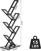 5 Tier Tree Bookshelf, Wisdom Tree Bookshelf, Modern Corner Book Shelfe, Small Bookshelf for Small Spaces, Utility Organizer for CDs/Books/Home Office/Living/Bedroom Room-Black