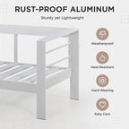 Wisteria Lane Aluminum Patio Furniture Set, 4 Pcs Metal Outdoor Furniture Set with CSA Certified 54in Propane Gas Fire Pit Table, Patio Conversation Set with 5in Olefin Cover Cushions, White