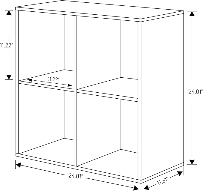 PACHIRA E-Commerce Wooden Storage Cubes Bookcase, Unit Shelf, Closet Cabinet, Organizer Rack in Living Room, Bedroom, Study, 4 Cube, OAK GREY