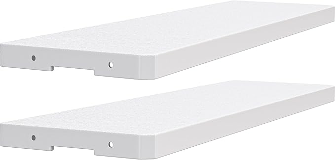 YITAHOME 35 Cuft Resin Storage Shed Shelves, 47 in x 12.6 in Space-Saving Waterproof Shelf with 8 Screws for 4.3x2.5x3.4 FT Horizontal Storage Sheds, Easy Assembly, 2PCS, Gray