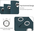 Easy-Going Blackout Curtains for Bedroom, Solid Thermal Insulated Grommet and Noise Reduction Window Drapes, Room Darkening Curtains for Living Room, 2 Panels (34x72 in, Bluestone)