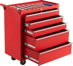 Rolling Tool Chest, 5 Drawers Tool Storage Cabinet with Wheels, Portable Tool Cabinet Organizer with Locking System & Drawer Liners,Universal Lockable Wheels, Tool Storage Cart for Garage, Workshop