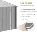 8X10FT Metal Outdoor Storage Shed - Galvanized Steel Waterproof Garden Shed with Lockable Doors & Vents, All-Weather Utility Tool Shed for Lawn Mower, Bike