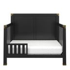 Baby Relax Miles 5-in-1 Convertible Crib, Solid Pine Wood, Black