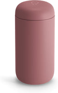 Fellow 12 oz Carter Move Travel Mug - Vacuum-Insulated Stainless Steel Travel Coffee Mug - Coffee Tumbler with Ceramic Interior and Splash Guard - Desert Rose