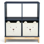 Delta Children babyGap Tate 4-in-1 Convertible Crib + Brannan Bear Bookcase with Bins + Brannan Bear Wall Shelf with 4 Hooks, Navy/Natural (Bundle)