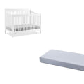Delta Children Brooks 6-in-1 Convertible Crib, Bianca White + Simmons Kids Quiet Nights Breathable Crib Mattress with Removable/Machine Washable Cover (Bundle)