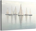 Nautical Sailing Picture Wall Art - Coastal Sailboat Canvas Ocean Ship Prints Sea Level Boat Painting Artwork for Bathroom