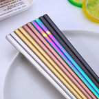 Stainless Steel Chopsticks,Reusable ,Dishwasher Safe , Easy to Use（2 PCS,purple）