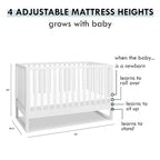 Davinci Hunter 3-in-1 Convertible Crib, White, Easy Assemble, Greenguard Gold Certified