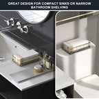 Wican Marble Guest Towel Holder Tray for Bathroom, Napkins Holder | Powder Room Dining Table Wooden Basket for Disposable Paper Hand Towels, Gold & Green Marble